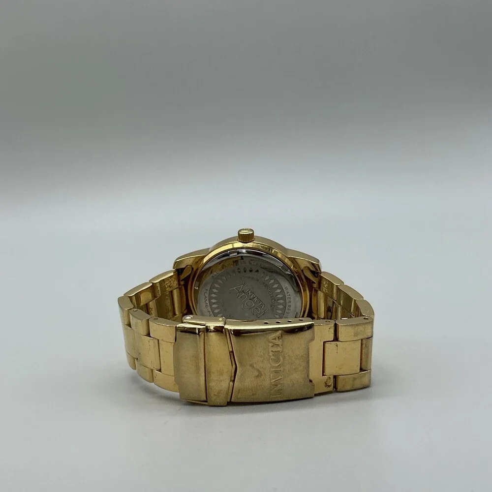 Invicta Angel 17420 Womens Watch 38mm Gold Tone Stainless Steel New Battery 6.5